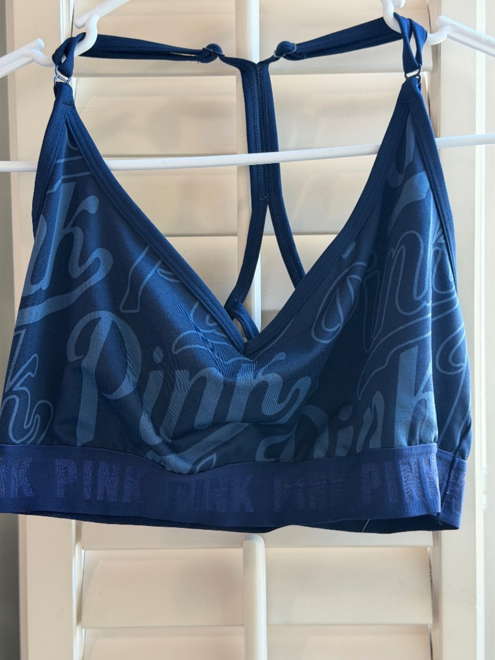 Pink Sports Bra Medium Navy with pink logo
